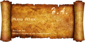 Huss Alex névjegykártya